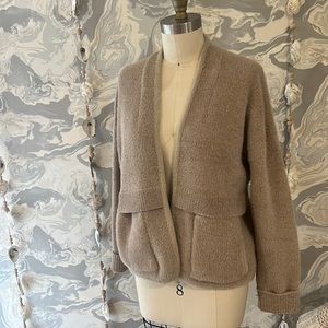Anthropology Pilcro Tan cardigan sweater.